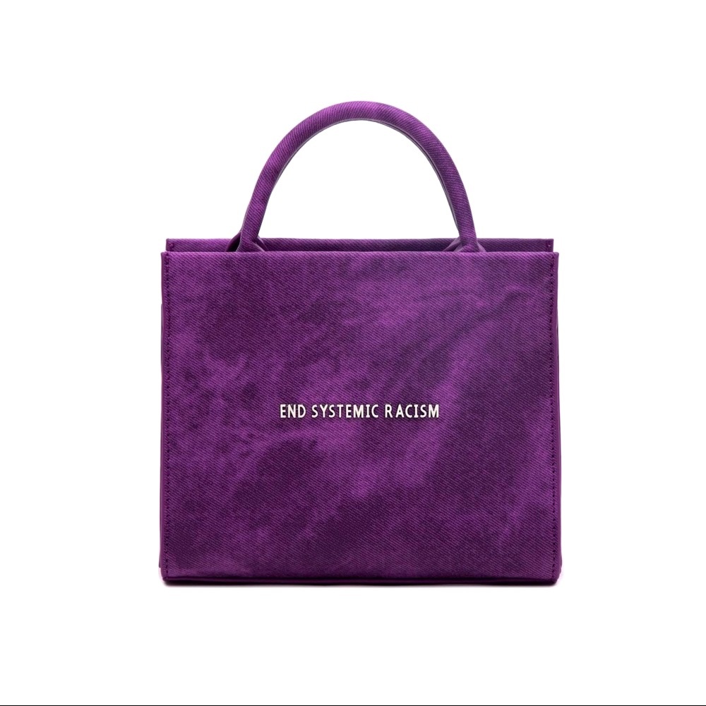 BRAND NEW BRANDON BLACKWOOD END SYSTEMATIC RACISM TOTE IN PLUM PURPLE